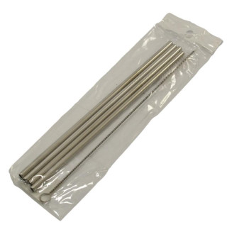 Słomki do napojów metalowe 4szt +szczotka